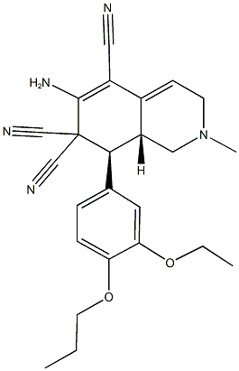  6-amino-8-(3-ethoxy-4-propoxyphenyl)-2-methyl-2,3,8,8a-tetrahydro-5,7,7(1H)-isoquinolinetricarbonitrile