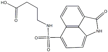 4-{[(2-oxo-1,2-dihydrobenzo[cd]indol-6-yl)sulfonyl]amino}butanoic acid Structure