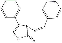 3-(benzylideneamino)-4-phenyl-1,3-thiazole-2(3H)-thione,,结构式