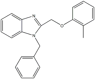 1-benzyl-2-[(2-methylphenoxy)methyl]-1H-benzimidazole,,结构式