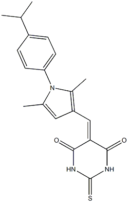 5-{[1-(4-isopropylphenyl)-2,5-dimethyl-1H-pyrrol-3-yl]methylene}-2-thioxodihydro-4,6(1H,5H)-pyrimidinedione 化学構造式