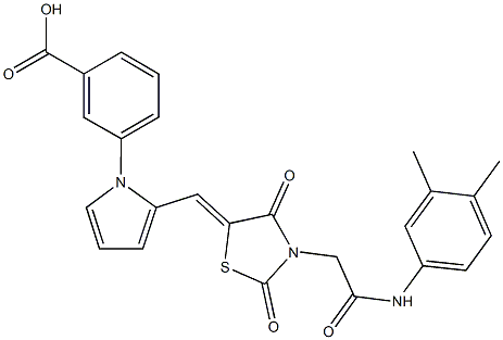 3-[2-({3-[2-(3,4-dimethylanilino)-2-oxoethyl]-2,4-dioxo-1,3-thiazolidin-5-ylidene}methyl)-1H-pyrrol-1-yl]benzoic acid