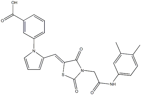 3-[2-({3-[2-(3,4-dimethylanilino)-2-oxoethyl]-2,4-dioxo-1,3-thiazolidin-5-ylidene}methyl)-1H-pyrrol-1-yl]benzoic acid|