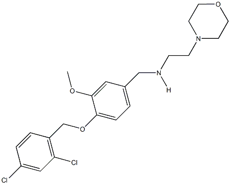 N-{4-[(2,4-dichlorobenzyl)oxy]-3-methoxybenzyl}-N-[2-(4-morpholinyl)ethyl]amine Structure