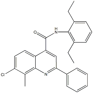 7-chloro-N-(2,6-diethylphenyl)-8-methyl-2-phenyl-4-quinolinecarboxamide