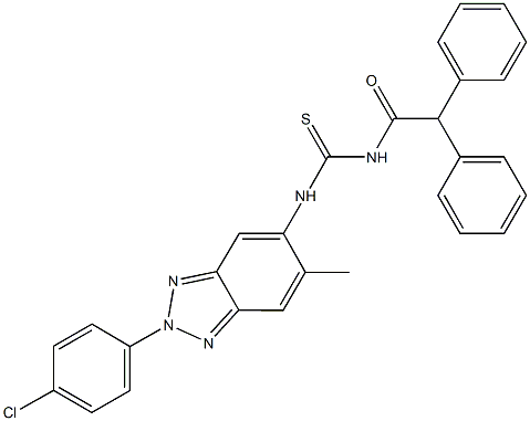N-[2-(4-chlorophenyl)-6-methyl-2H-1,2,3-benzotriazol-5-yl]-N'-(diphenylacetyl)thiourea Struktur