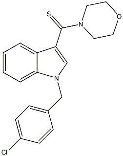 1-(4-chlorobenzyl)-3-(4-morpholinylcarbothioyl)-1H-indole,,结构式