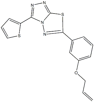 allyl 3-[3-(2-thienyl)[1,2,4]triazolo[3,4-b][1,3,4]thiadiazol-6-yl]phenyl ether Struktur