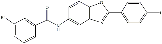 3-bromo-N-[2-(4-iodophenyl)-1,3-benzoxazol-5-yl]benzamide Struktur