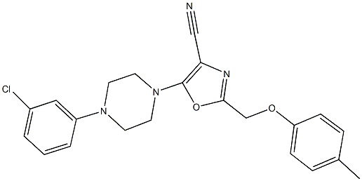  5-[4-(3-chlorophenyl)-1-piperazinyl]-2-[(4-methylphenoxy)methyl]-1,3-oxazole-4-carbonitrile