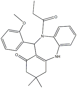 11-(2-methoxyphenyl)-3,3-dimethyl-10-propionyl-2,3,4,5,10,11-hexahydro-1H-dibenzo[b,e][1,4]diazepin-1-one