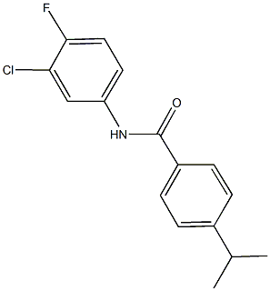 N-(3-chloro-4-fluorophenyl)-4-isopropylbenzamide 化学構造式