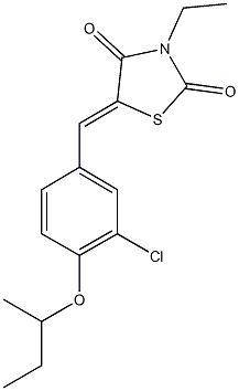 5-(4-sec-butoxy-3-chlorobenzylidene)-3-ethyl-1,3-thiazolidine-2,4-dione Structure