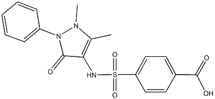 4-{[(1,5-dimethyl-3-oxo-2-phenyl-2,3-dihydro-1H-pyrazol-4-yl)amino]sulfonyl}benzoic acid,,结构式