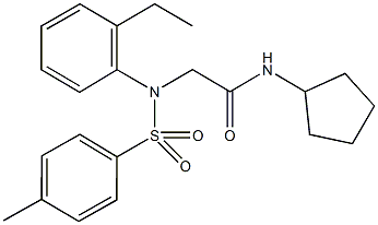 N-cyclopentyl-2-{(2-ethylphenyl)[(4-methylphenyl)sulfonyl]amino}acetamide Struktur