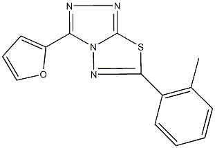 3-(2-furyl)-6-(2-methylphenyl)[1,2,4]triazolo[3,4-b][1,3,4]thiadiazole Struktur