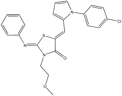  5-{[1-(4-chlorophenyl)-1H-pyrrol-2-yl]methylene}-3-(2-methoxyethyl)-2-(phenylimino)-1,3-thiazolidin-4-one