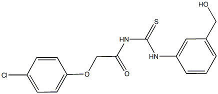 N-[(4-chlorophenoxy)acetyl]-N'-[3-(hydroxymethyl)phenyl]thiourea 结构式