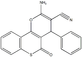 2-amino-5-oxo-4-phenyl-4H,5H-thiochromeno[4,3-b]pyran-3-carbonitrile Structure