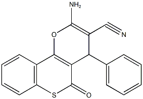 2-amino-5-oxo-4-phenyl-4H,5H-thiochromeno[4,3-b]pyran-3-carbonitrile,,结构式