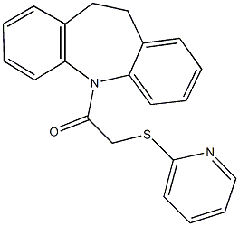 5-[(2-pyridinylsulfanyl)acetyl]-10,11-dihydro-5H-dibenzo[b,f]azepine Struktur