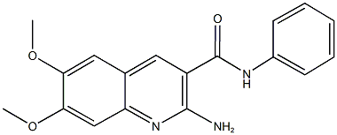 2-amino-6,7-dimethoxy-N-phenylquinoline-3-carboxamide Structure