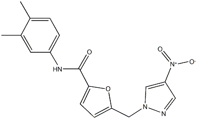 N-(3,4-dimethylphenyl)-5-({4-nitro-1H-pyrazol-1-yl}methyl)-2-furamide