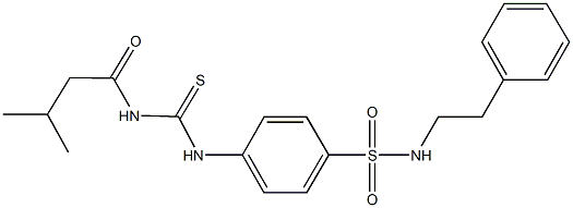 4-({[(3-methylbutanoyl)amino]carbothioyl}amino)-N-(2-phenylethyl)benzenesulfonamide Struktur