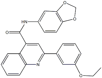 N-(1,3-benzodioxol-5-yl)-2-(3-ethoxyphenyl)-4-quinolinecarboxamide Struktur