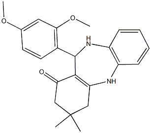 11-(2,4-dimethoxyphenyl)-3,3-dimethyl-2,3,4,5,10,11-hexahydro-1H-dibenzo[b,e][1,4]diazepin-1-one Struktur