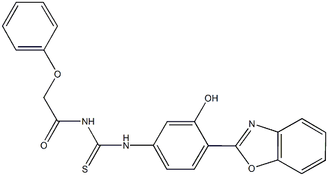 N-[4-(1,3-benzoxazol-2-yl)-3-hydroxyphenyl]-N'-(phenoxyacetyl)thiourea Structure