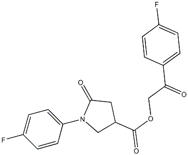 2-(4-fluorophenyl)-2-oxoethyl 1-(4-fluorophenyl)-5-oxo-3-pyrrolidinecarboxylate,,结构式