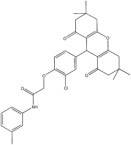 2-[2-chloro-4-(3,3,6,6-tetramethyl-1,8-dioxo-2,3,4,5,6,7,8,9-octahydro-1H-xanthen-9-yl)phenoxy]-N-(3-methylphenyl)acetamide