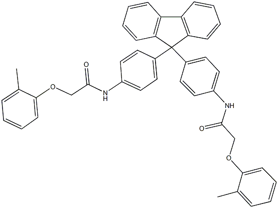 2-(2-methylphenoxy)-N-{4-[9-(4-{[(2-methylphenoxy)acetyl]amino}phenyl)-9H-fluoren-9-yl]phenyl}acetamide Structure