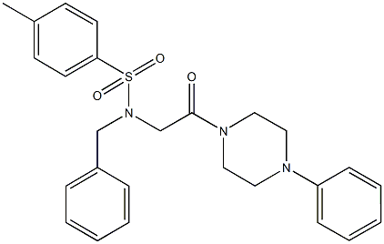 N-benzyl-4-methyl-N-[2-oxo-2-(4-phenyl-1-piperazinyl)ethyl]benzenesulfonamide 结构式