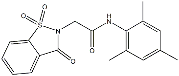 2-(1,1-dioxido-3-oxo-1,2-benzisothiazol-2(3H)-yl)-N-mesitylacetamide 结构式