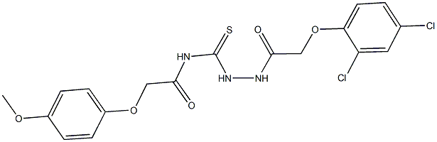 N-({2-[(2,4-dichlorophenoxy)acetyl]hydrazino}carbothioyl)-2-(4-methoxyphenoxy)acetamide Struktur