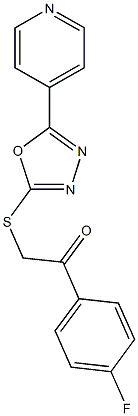 1-(4-fluorophenyl)-2-{[5-(4-pyridinyl)-1,3,4-oxadiazol-2-yl]sulfanyl}ethanone,,结构式