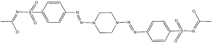 1-({[4-({4-[(4-{[(1-oxidoethylidene)amino]sulfonyl}phenyl)diazenyl]-1-piperazinyl}diazenyl)phenyl]sulfonyl}imino)ethanolate 化学構造式