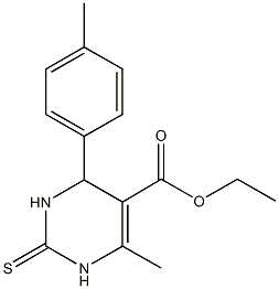 ethyl 6-methyl-4-(4-methylphenyl)-2-thioxo-1,2,3,4-tetrahydro-5-pyrimidinecarboxylate 化学構造式