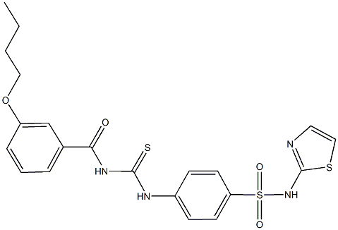 4-({[(3-butoxybenzoyl)amino]carbothioyl}amino)-N-(1,3-thiazol-2-yl)benzenesulfonamide|