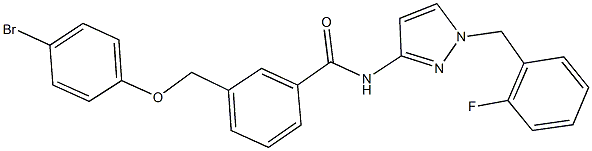 3-[(4-bromophenoxy)methyl]-N-[1-(2-fluorobenzyl)-1H-pyrazol-3-yl]benzamide,,结构式