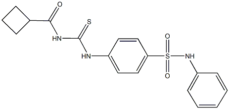 4-({[(cyclobutylcarbonyl)amino]carbothioyl}amino)-N-phenylbenzenesulfonamide 化学構造式