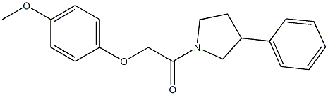 1-[(4-methoxyphenoxy)acetyl]-3-phenylpyrrolidine,,结构式