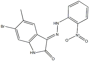 6-bromo-5-methyl-1H-indole-2,3-dione 3-({2-nitrophenyl}hydrazone) Struktur