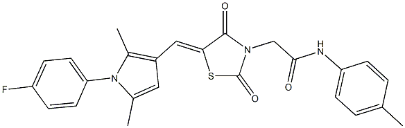 2-(5-{[1-(4-fluorophenyl)-2,5-dimethyl-1H-pyrrol-3-yl]methylene}-2,4-dioxo-1,3-thiazolidin-3-yl)-N-(4-methylphenyl)acetamide