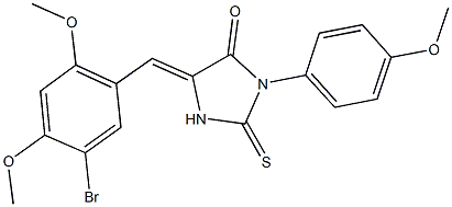 5-(5-bromo-2,4-dimethoxybenzylidene)-3-(4-methoxyphenyl)-2-thioxo-4-imidazolidinone Structure