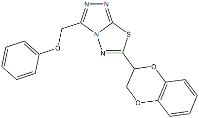 [6-(2,3-dihydro-1,4-benzodioxin-2-yl)[1,2,4]triazolo[3,4-b][1,3,4]thiadiazol-3-yl]methyl phenyl ether Struktur