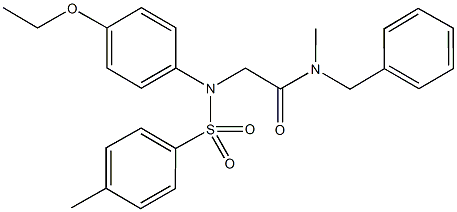 N-benzyl-2-{4-ethoxy[(4-methylphenyl)sulfonyl]anilino}-N-methylacetamide 化学構造式