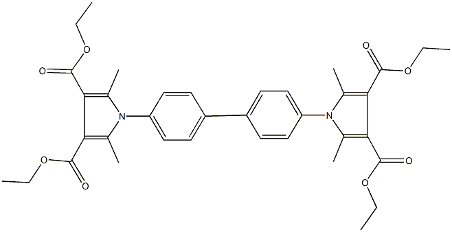 diethyl 1-{4'-[3,4-bis(ethoxycarbonyl)-2,5-dimethyl-1H-pyrrol-1-yl][1,1'-biphenyl]-4-yl}-2,5-dimethyl-1H-pyrrole-3,4-dicarboxylate Structure